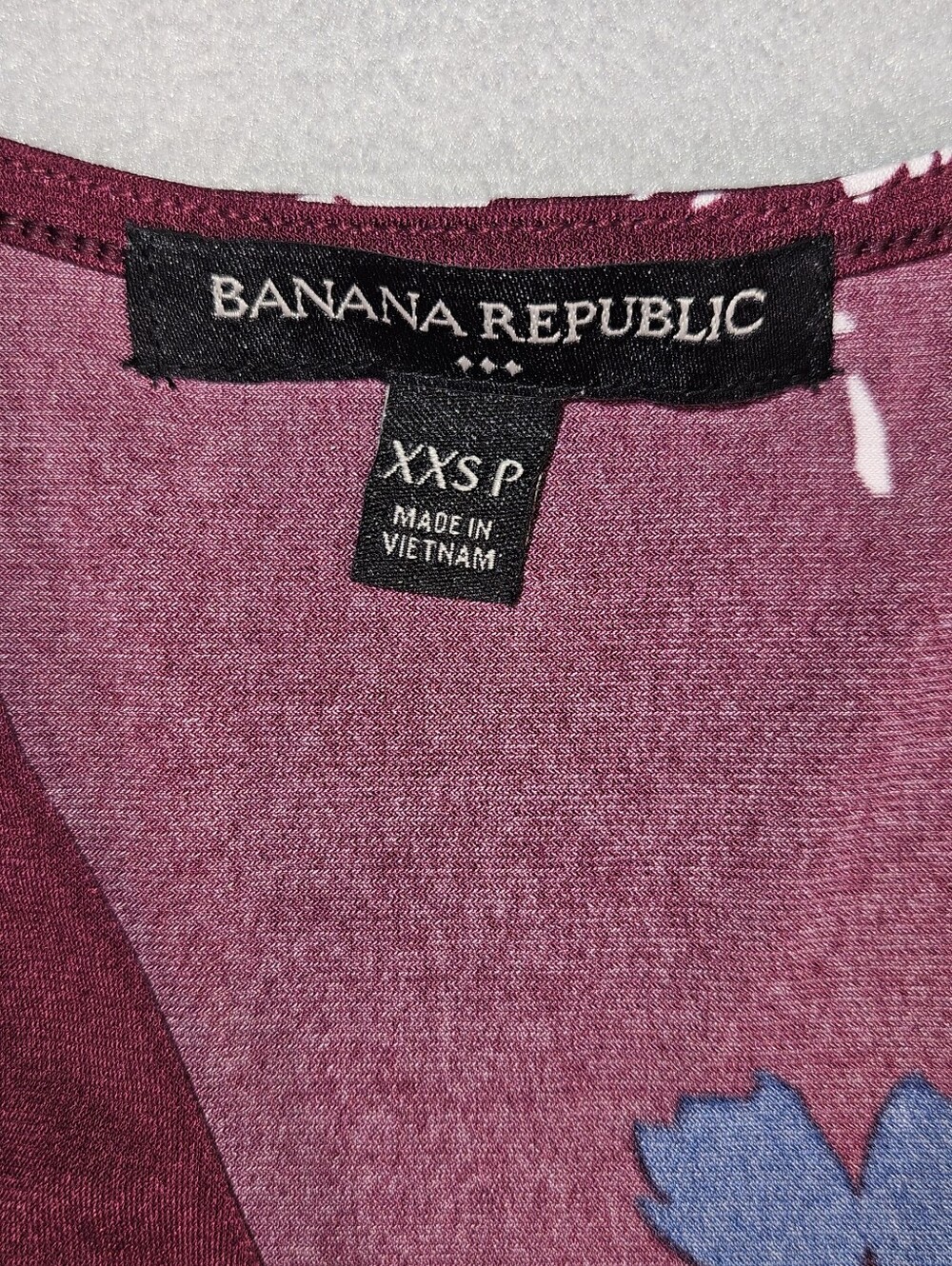 Banana Republic Women's XXSP Burgundy Floral Twist-Front Asymmetrical Dress - Picture 3 of 11